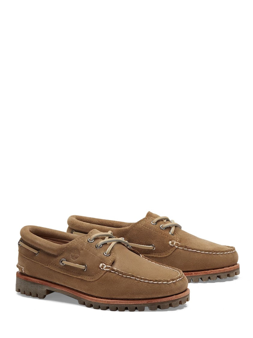 Timberland Beige Suede Boat Shoes With Rugged Sole