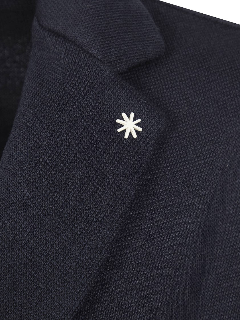 Manuel Ritz Textured Knit Star Pin Blazer