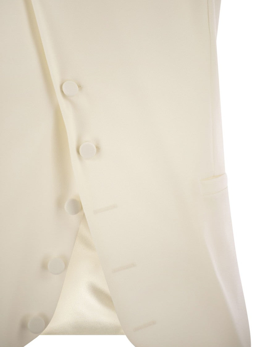 Max Mara Selva - Wool Gabardine And Satin Waistcoat