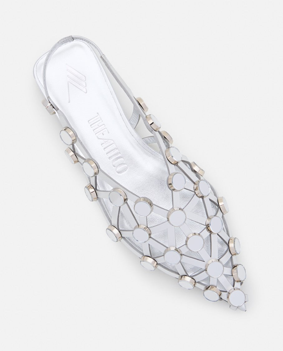 The Attico Pointed Ballerina Flats With Mirror Accents