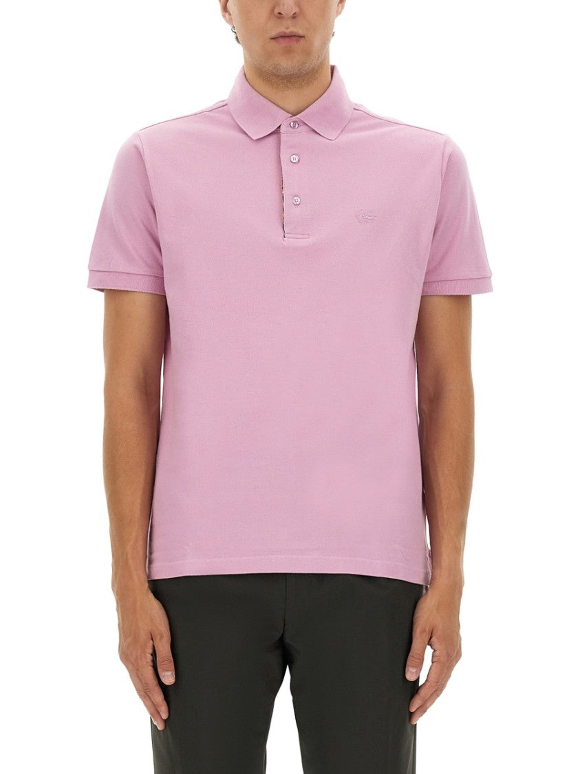 Etro Cotton Polo Shirt Featuring Pegasus Emblem