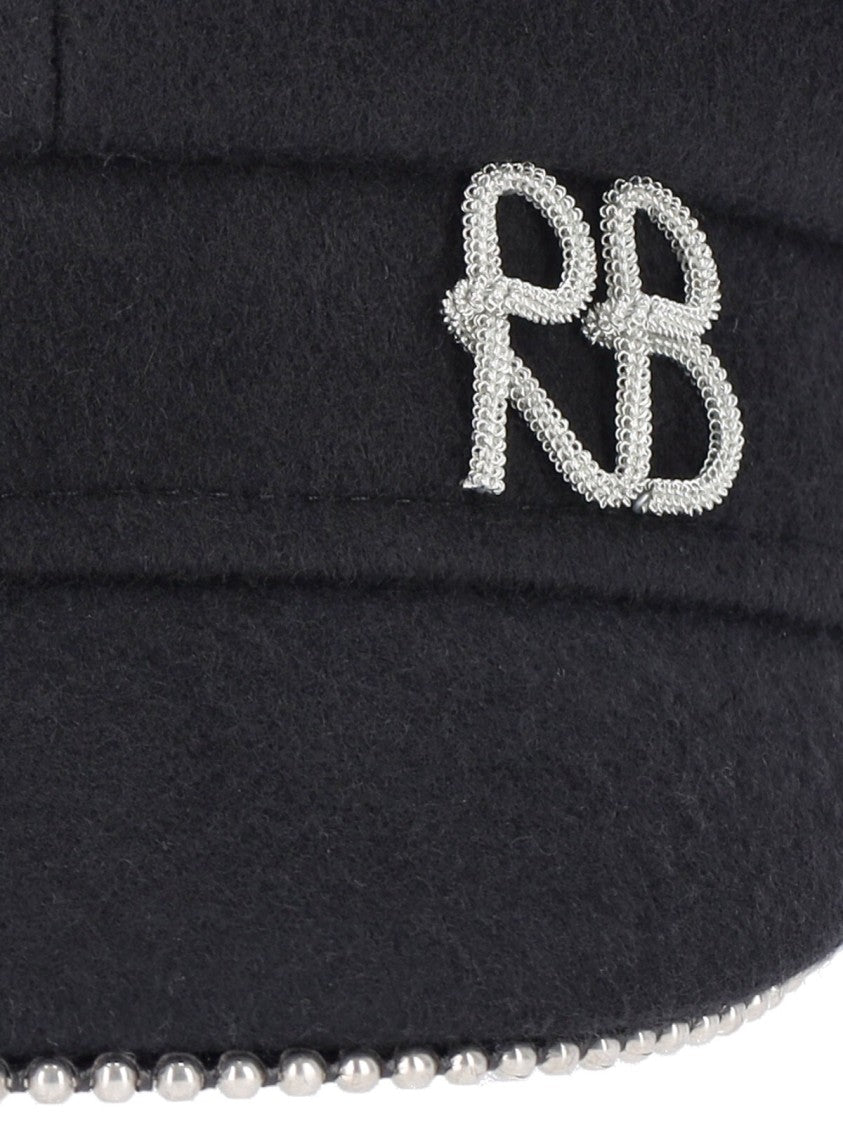 Ruslan Baginskiy Black Wool Baker Boy Hat