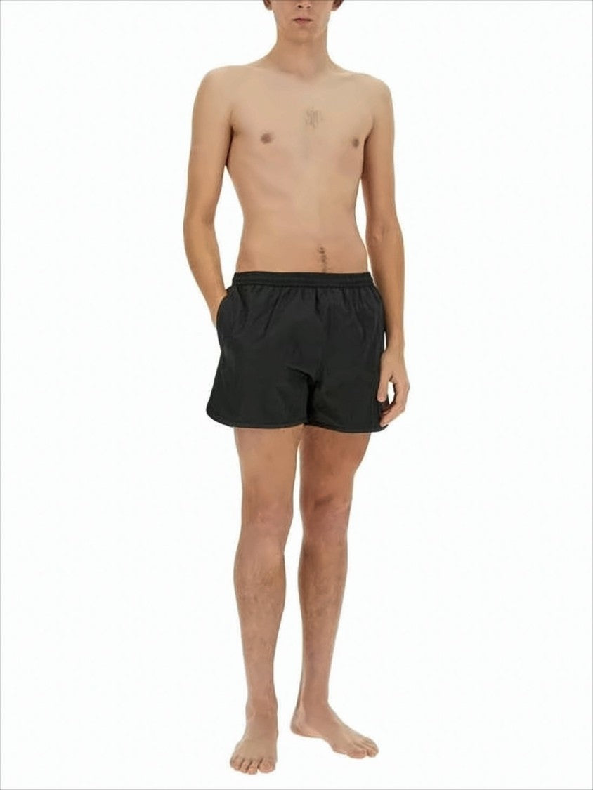 Ami Men's Relaxed-Fit Beach Shorts With Elastic Waistband