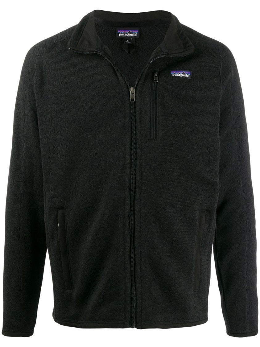 Patagonia Textured Knit Black Zip-Through Sweater