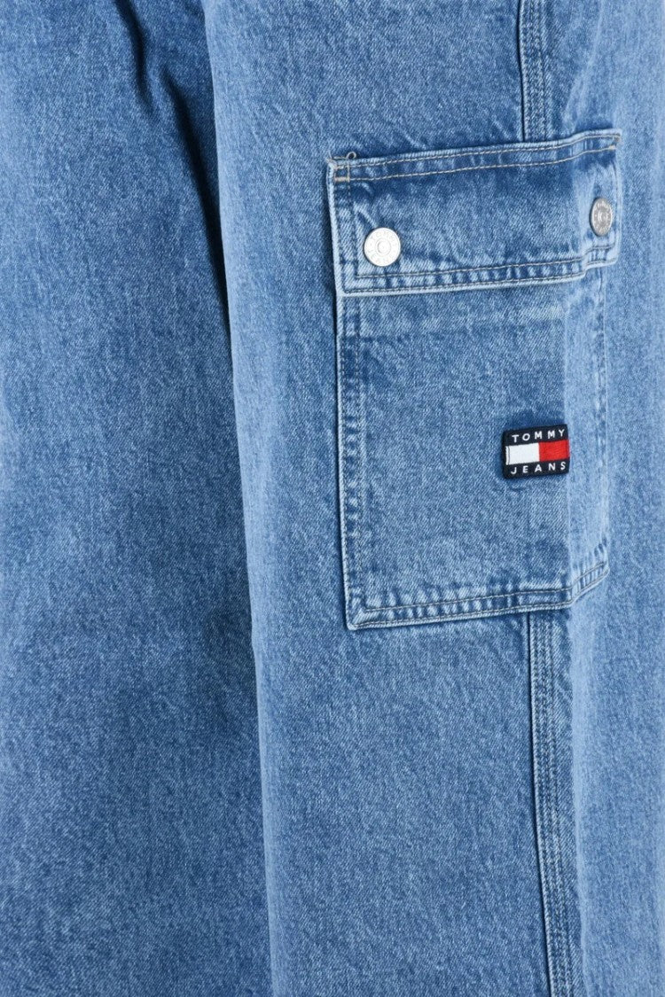 Tommy Jeans Blue Wide-Leg High-Waist Jeans