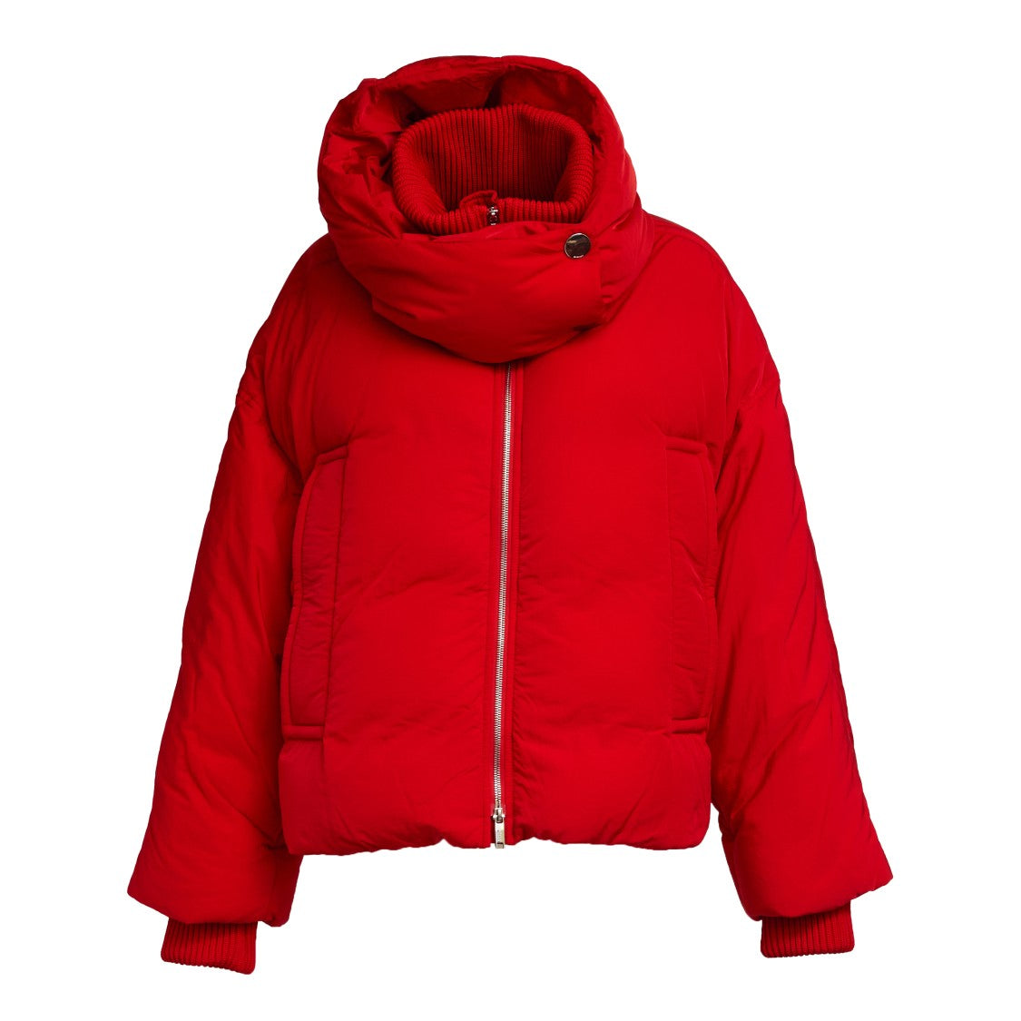 Sportmax Short Padded Jacket With High Collar And Horizontal Stitching