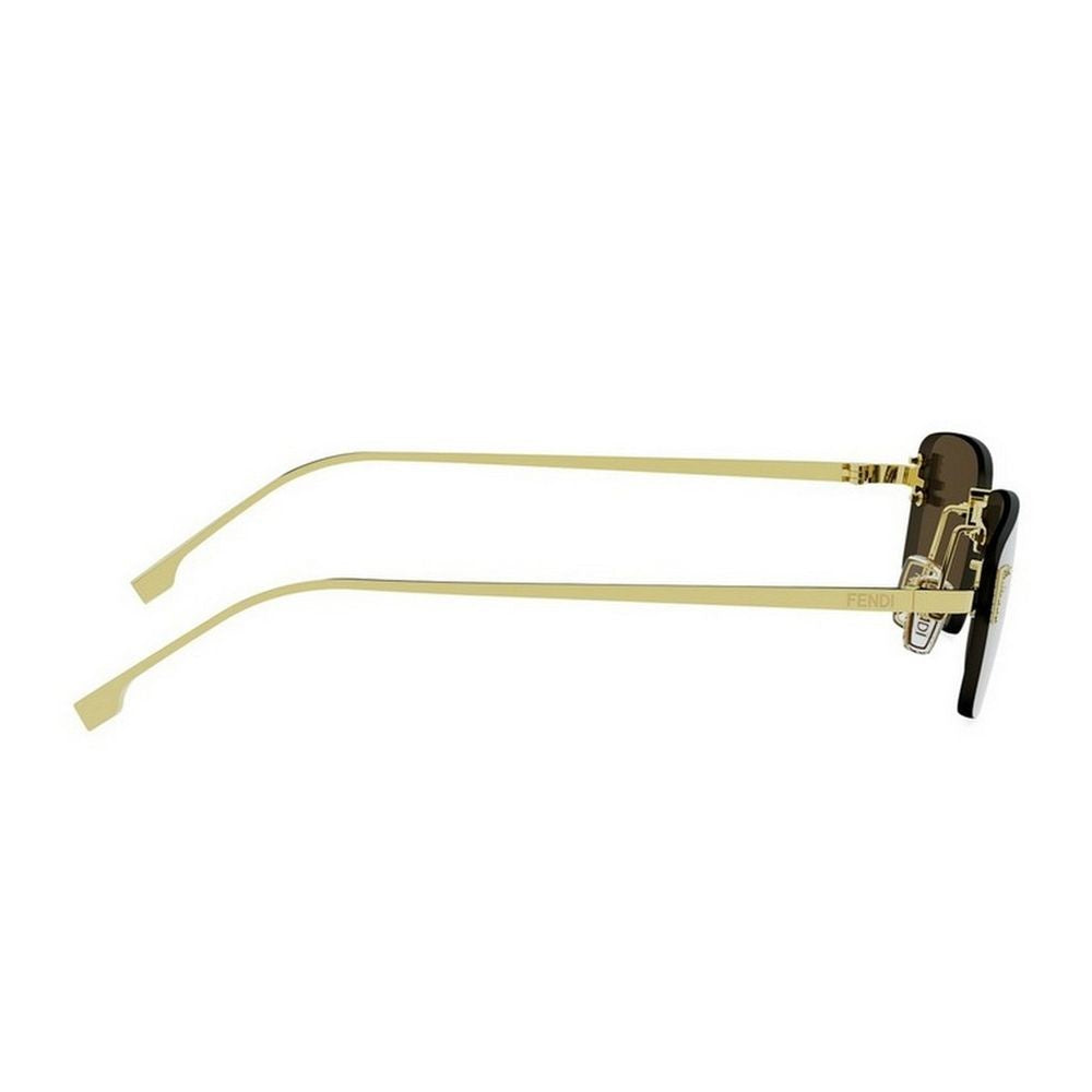 Fendi First Crystal Rectangular Rimless Sunglasses