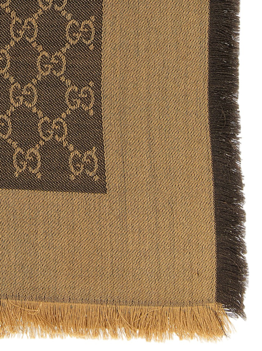 Gucci Wool And Silk Shawl Gg