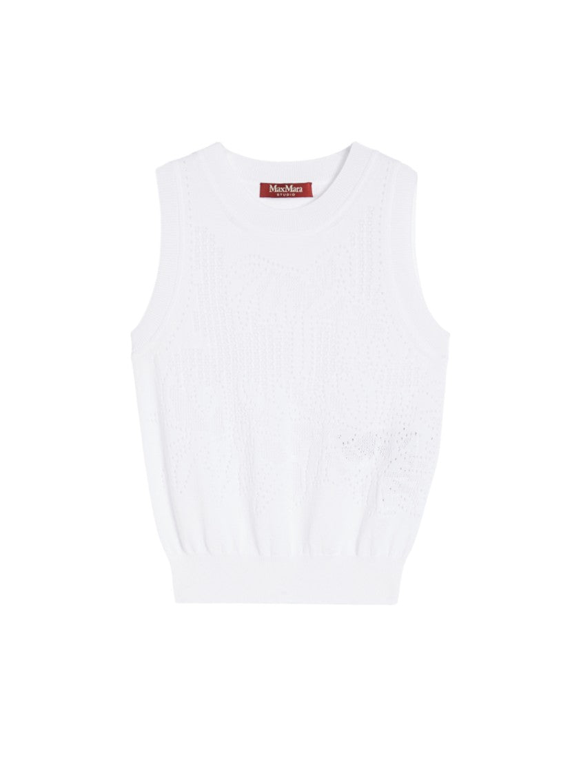 Max Mara Fitted Crop Top With Openwork Detailing