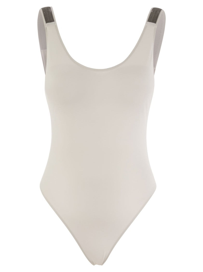 Brunello Cucinelli One-Piece Swimming Costume In Techno Jersey