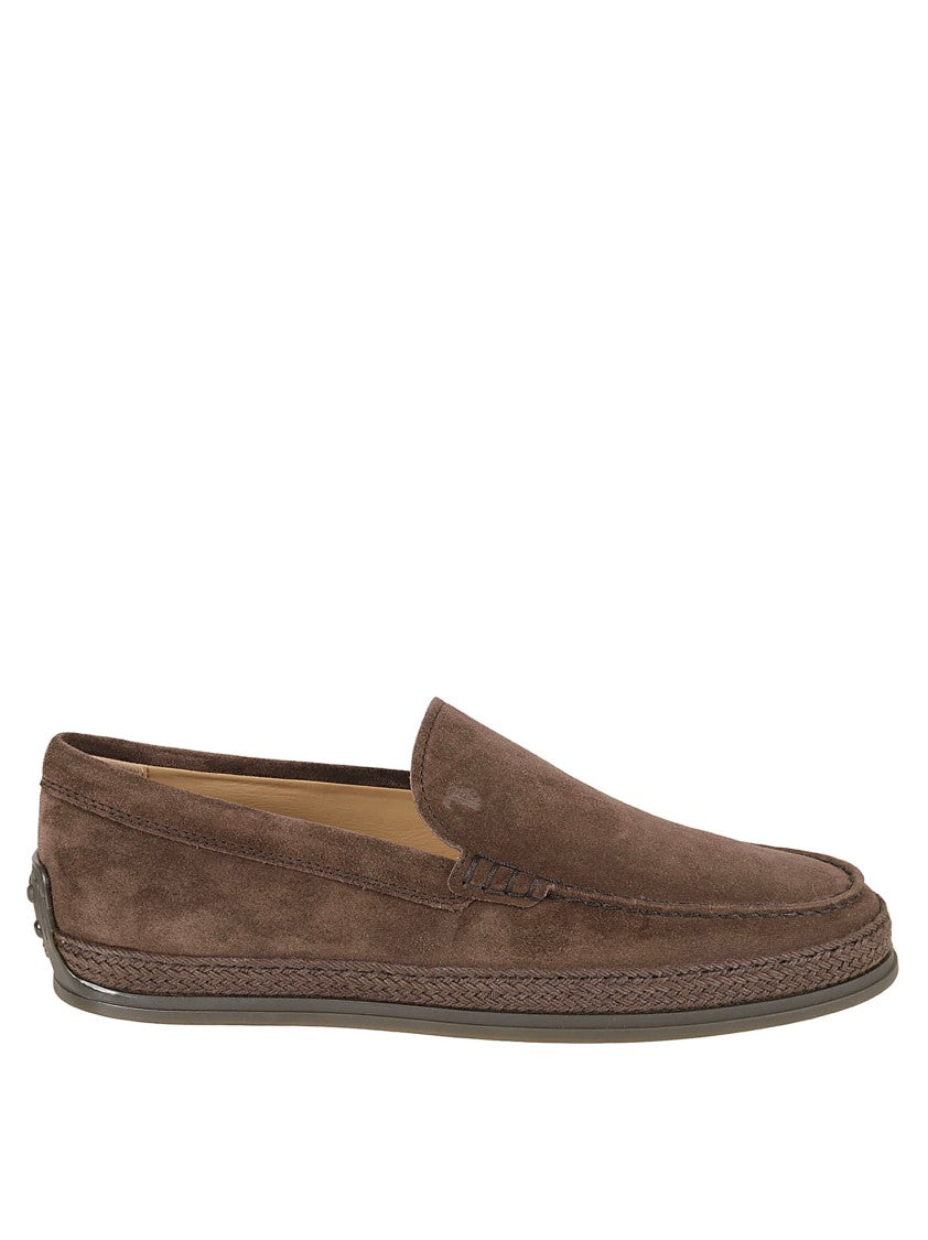 Tod's Brown Suede Slip-On Flat Shoes