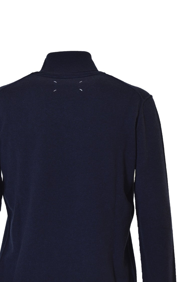 Maison Margiela Blue Cashmere Turtleneck Sweater