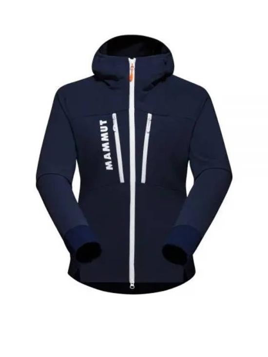 Mammut Fitted Blue Jacket With Contrasting Zipper And Hood