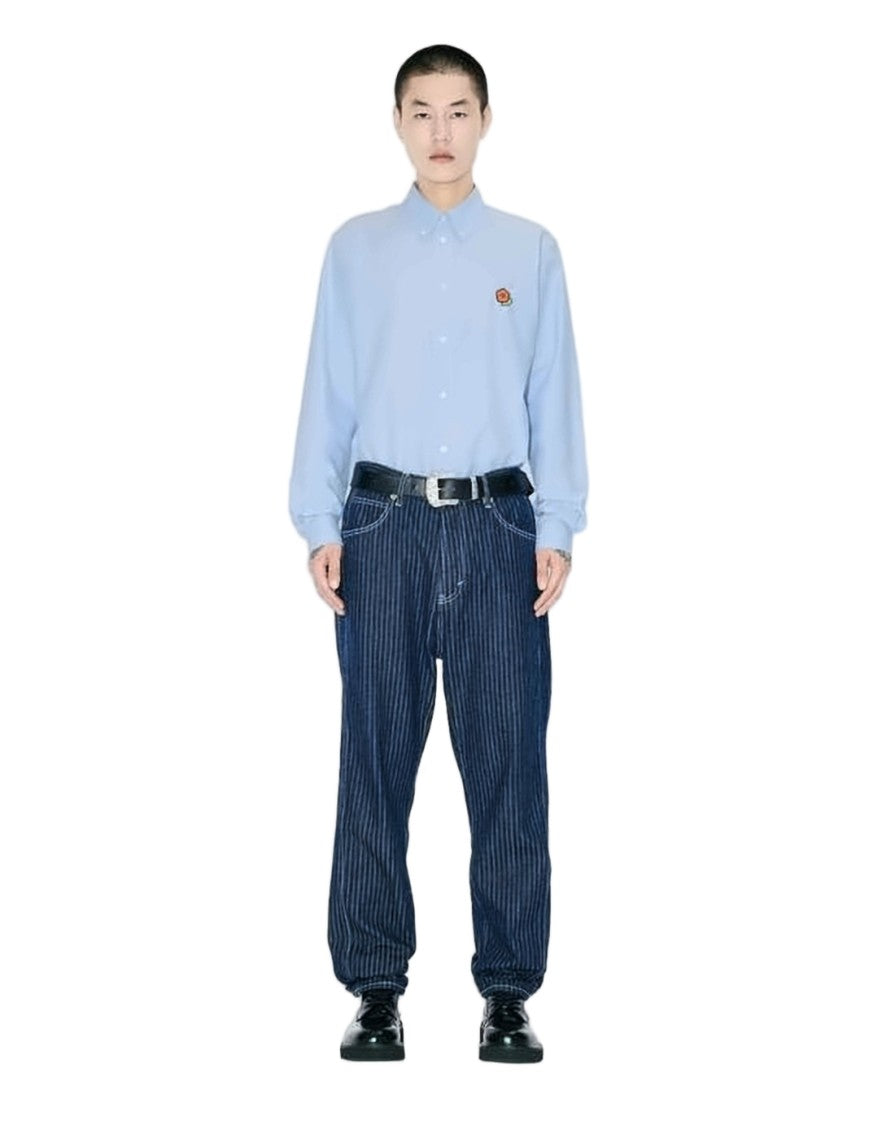 Kenzo Light Blue Long-Sleeve Button-Down Shirt
