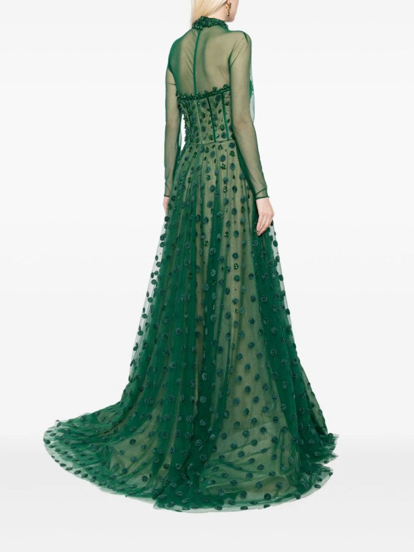 Saiid Kobeisy Beaded Tulle Dress With Polka Dots