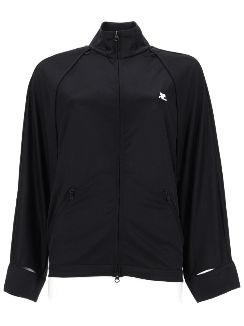 Courrèges Black Cut-Out Details Track Jacket