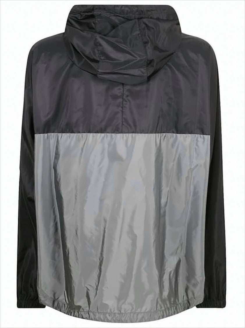 Prada Two-Tone Lightweight Jacket With Hood And Triangular Logo