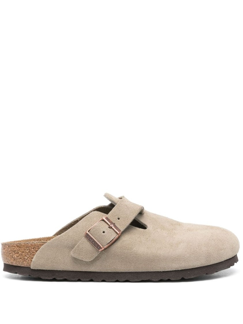 Birkenstock Suede Cork-Footbed Closed-Toe Sandals