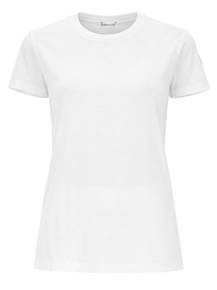 Moncler Minimalist White Cotton Logo T-Shirt