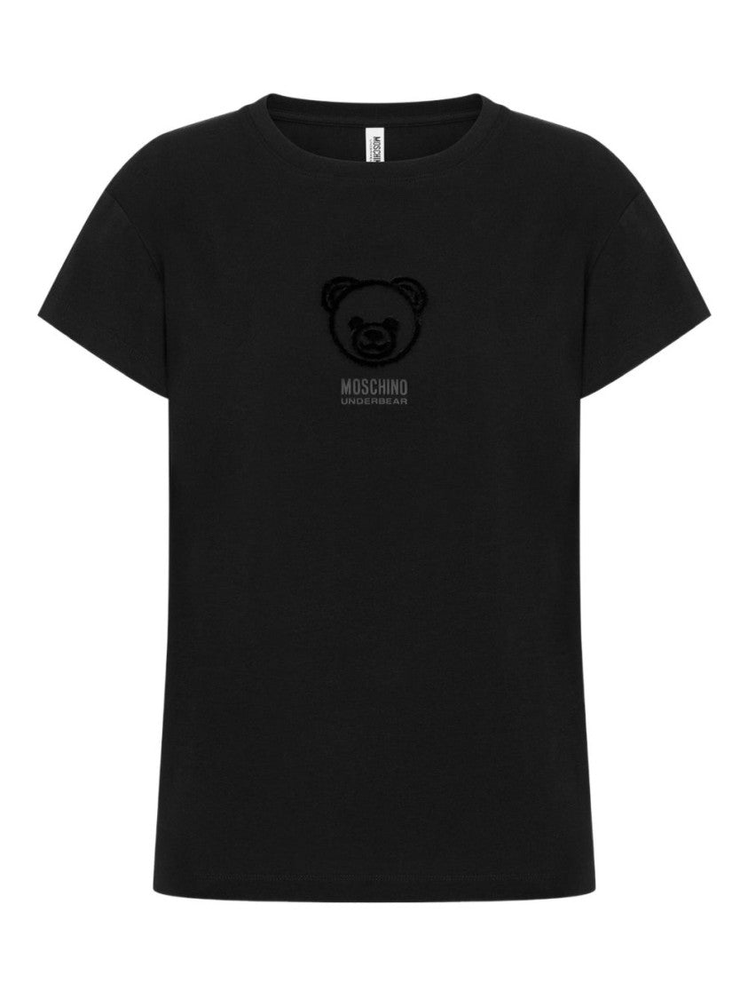 Moschino Relaxed Fit Black Cotton-Elastane T-Shirt