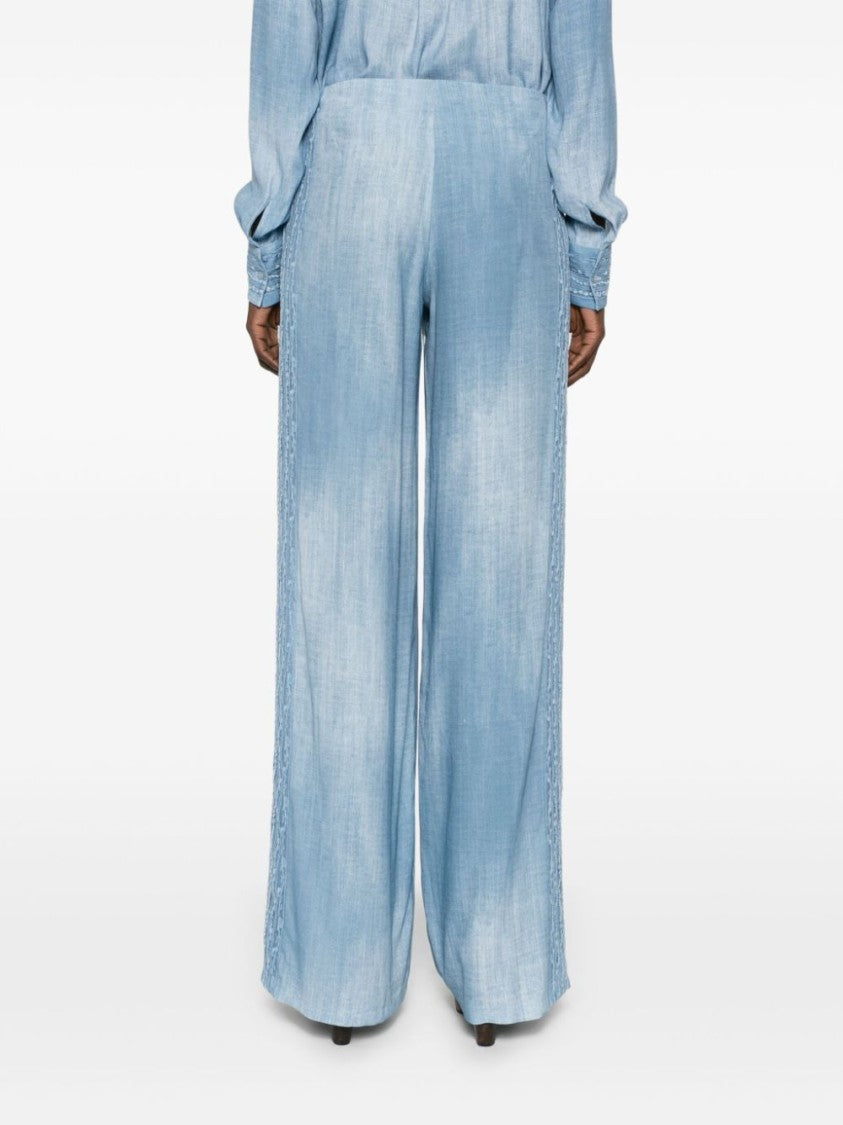 Ermanno Scervino Dart-Detailing Trousers With Embroidered Motif