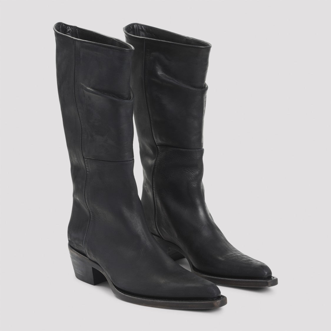 Khaite Clive 35 Black Calf Leather Boots