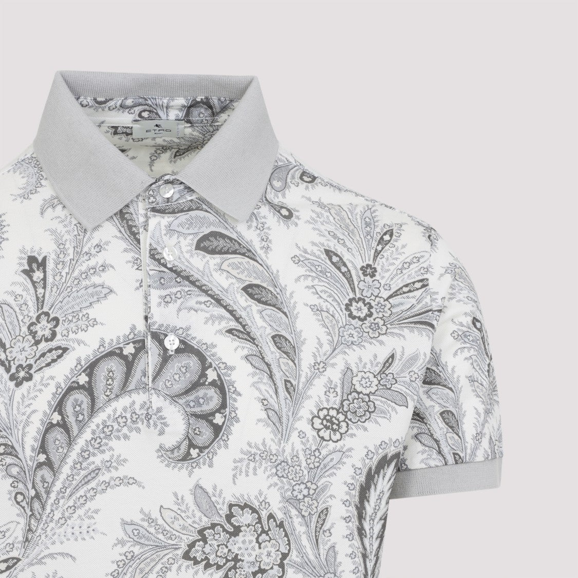 Etro Cotton Polo With Intricate Paisley Print