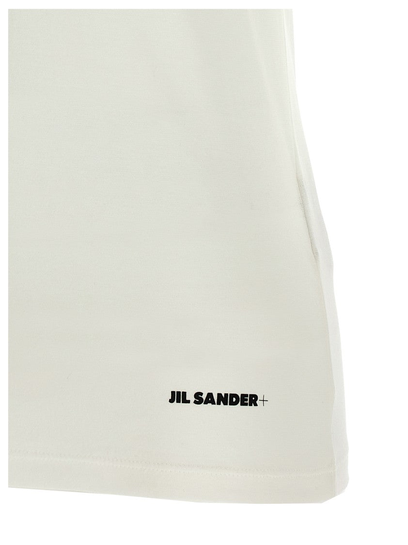 Jil Sander Comfort Fit White Logo T-Shirt
