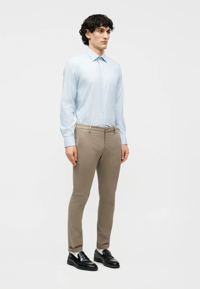 Dondup Brown Gaubert Mid-Rise Stretch Cotton Trousers