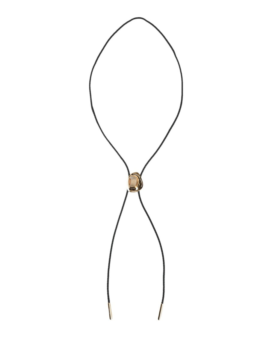Ferragamo Gancini Braided Leather Bolo