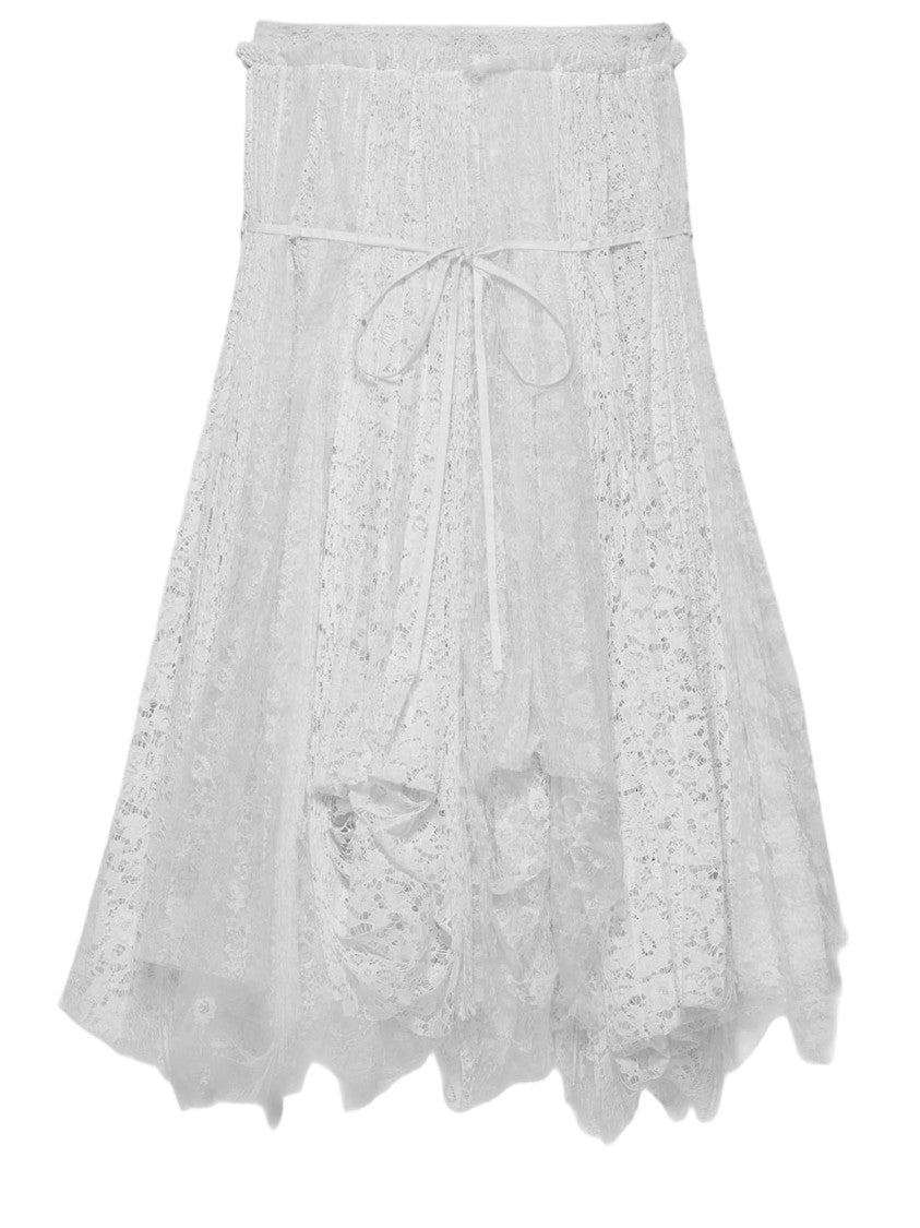 J. W. Anderson Nylon Maxi Skirt With Scalloped Lace Hem