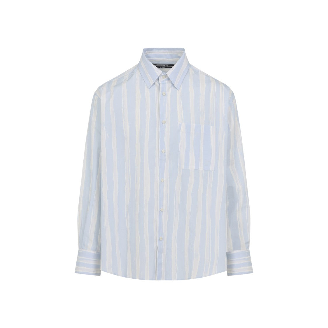 Jacquemus The Camargue Beige And Light Blue Cotton Shirt