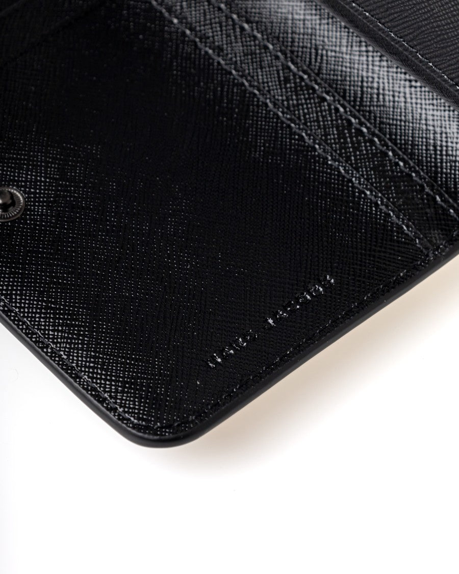 Marc Jacobs Classic Black Leather Wallet With Branded Plate