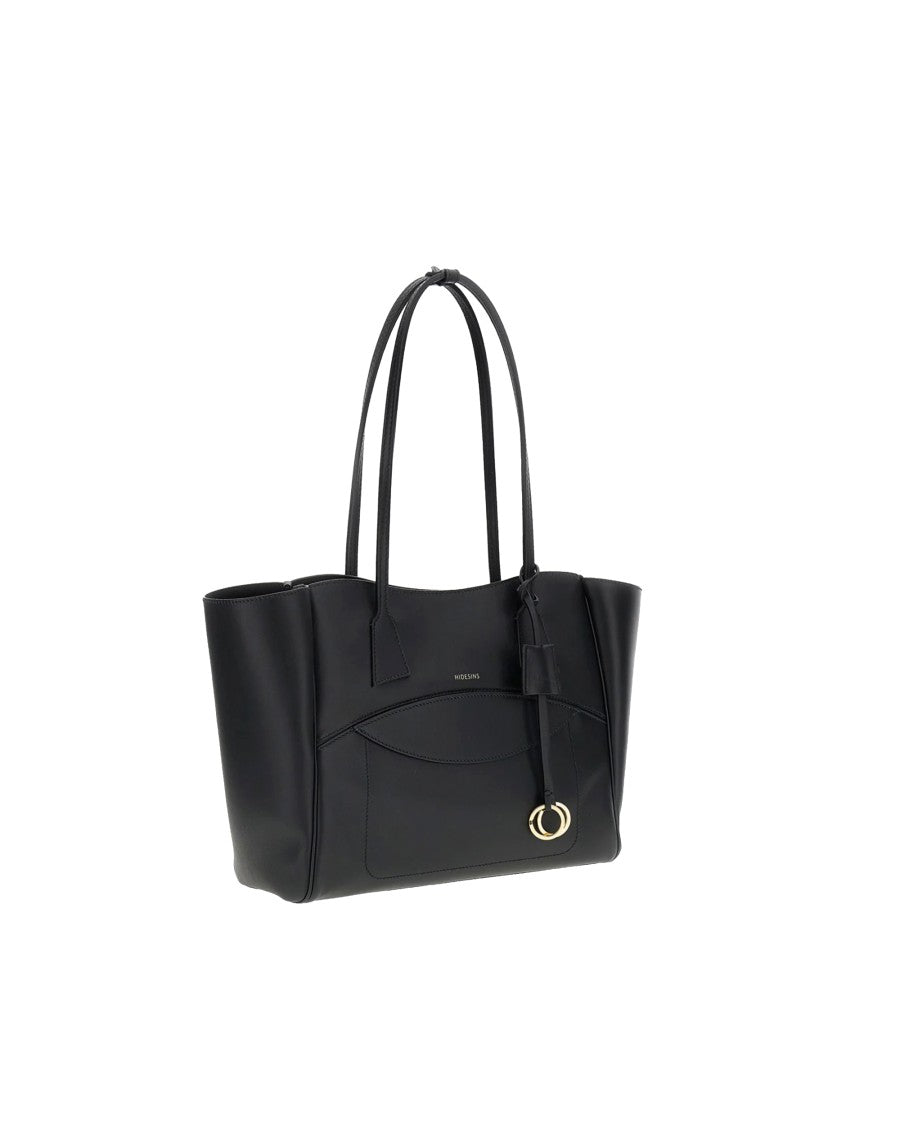 Hidesins Soft Structured Calf Leather Magnetic Closure Tote Bag