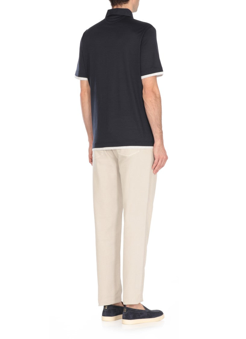 Brunello Cucinelli Silk And Cotton Polo Shirt