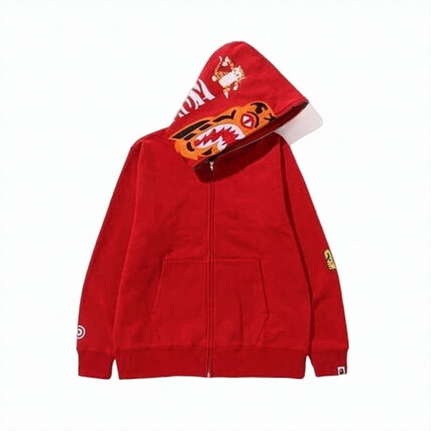 Eenk Fierce Tiger Graphic Zip-Up Hoodie By Eenk