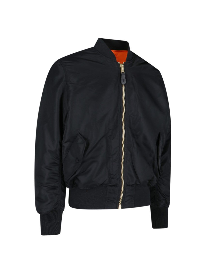 Alpha Industries Black Nylon Reversible Ma-1 Bomber Jacket