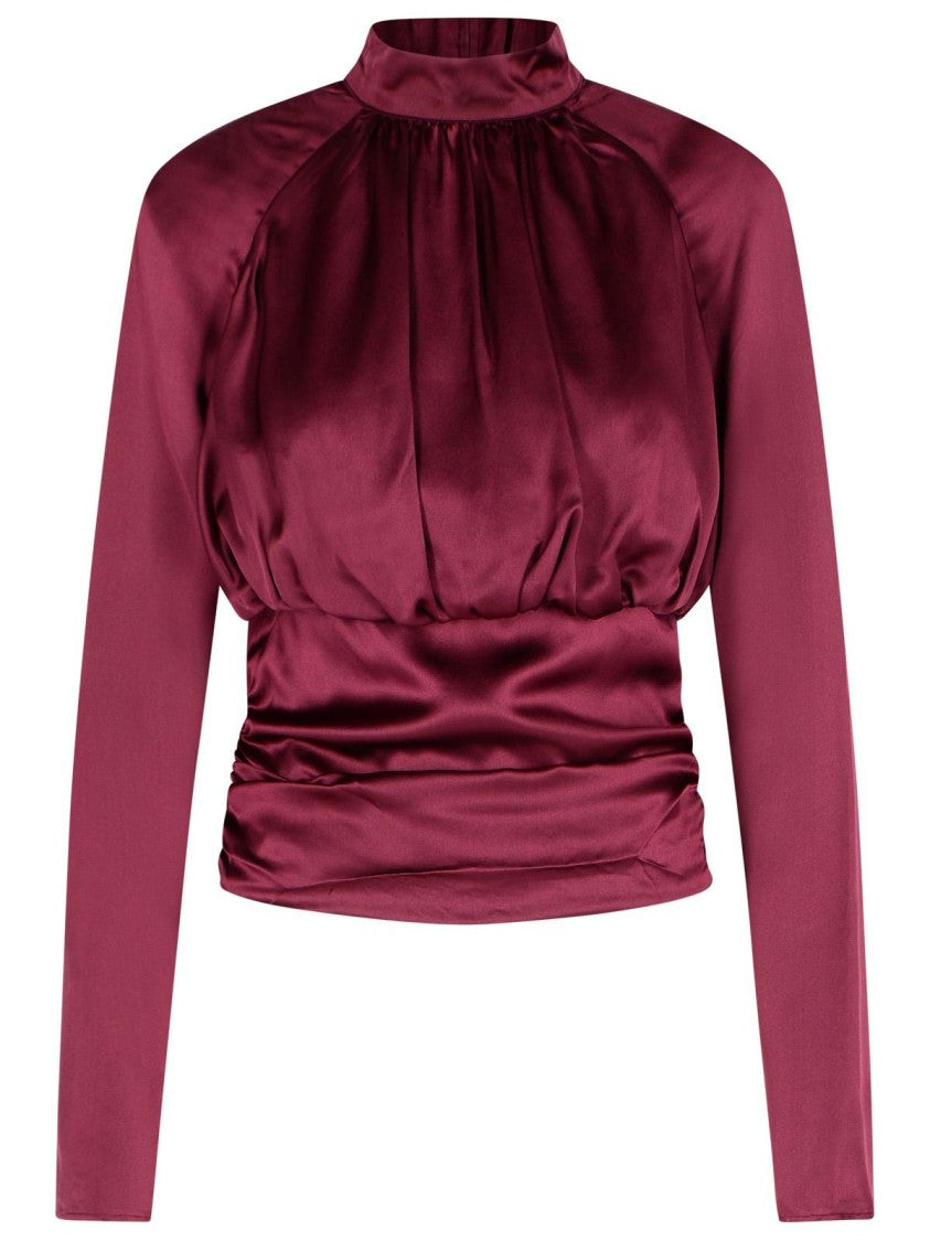 Rotate Kala' Burgundy Silk Blouse