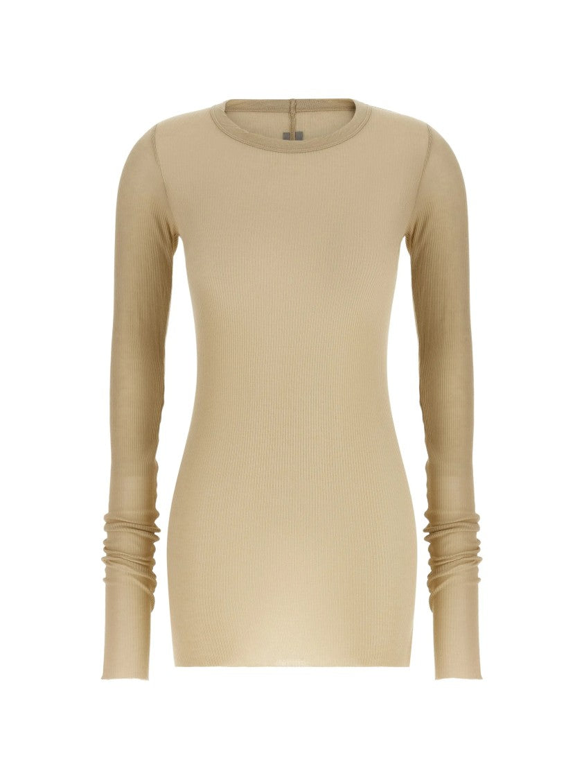 Rick Owens Rib Ls Fitted Ribbed Top