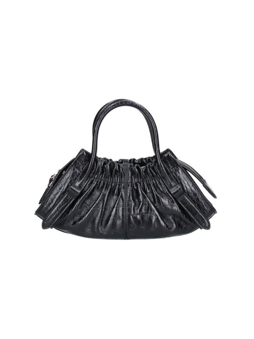 Marc Jacobs Black The Small Satchel Ruched Calfskin Handbag