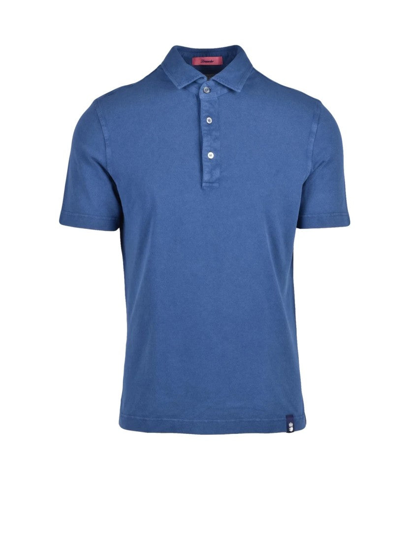 Drumohr Blue Cotton Polo