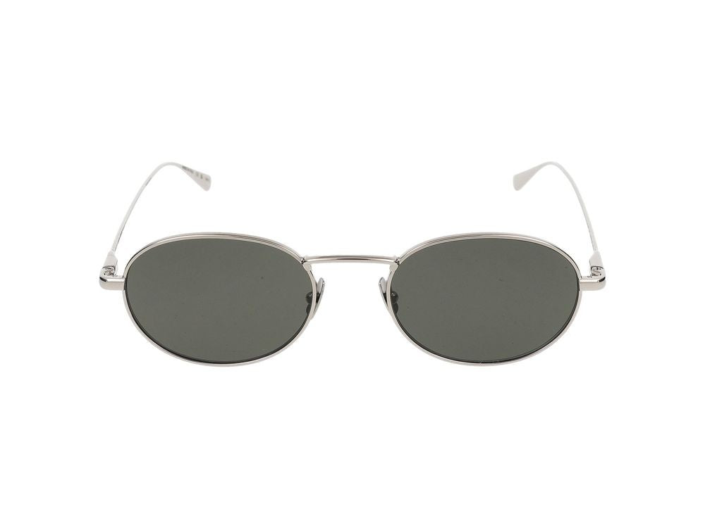 Saint Laurent Silver Round Metal Frame Sunglasses