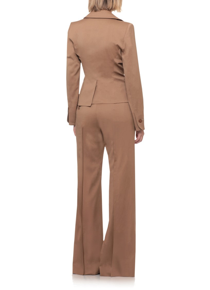 Vivienne Westwood Brown Drunken Asymmetrical Tailored Wool Blazer