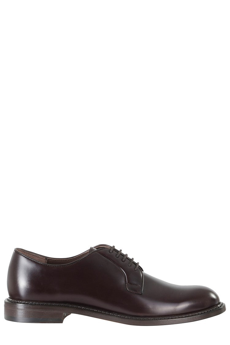 John Spencer Brown Smooth Lace-Up Derby Shoes