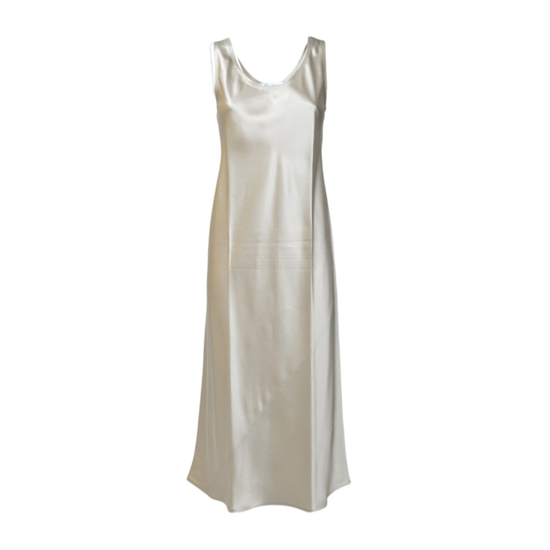Max Mara Pearl Gray Silk Satin Banjo Dress