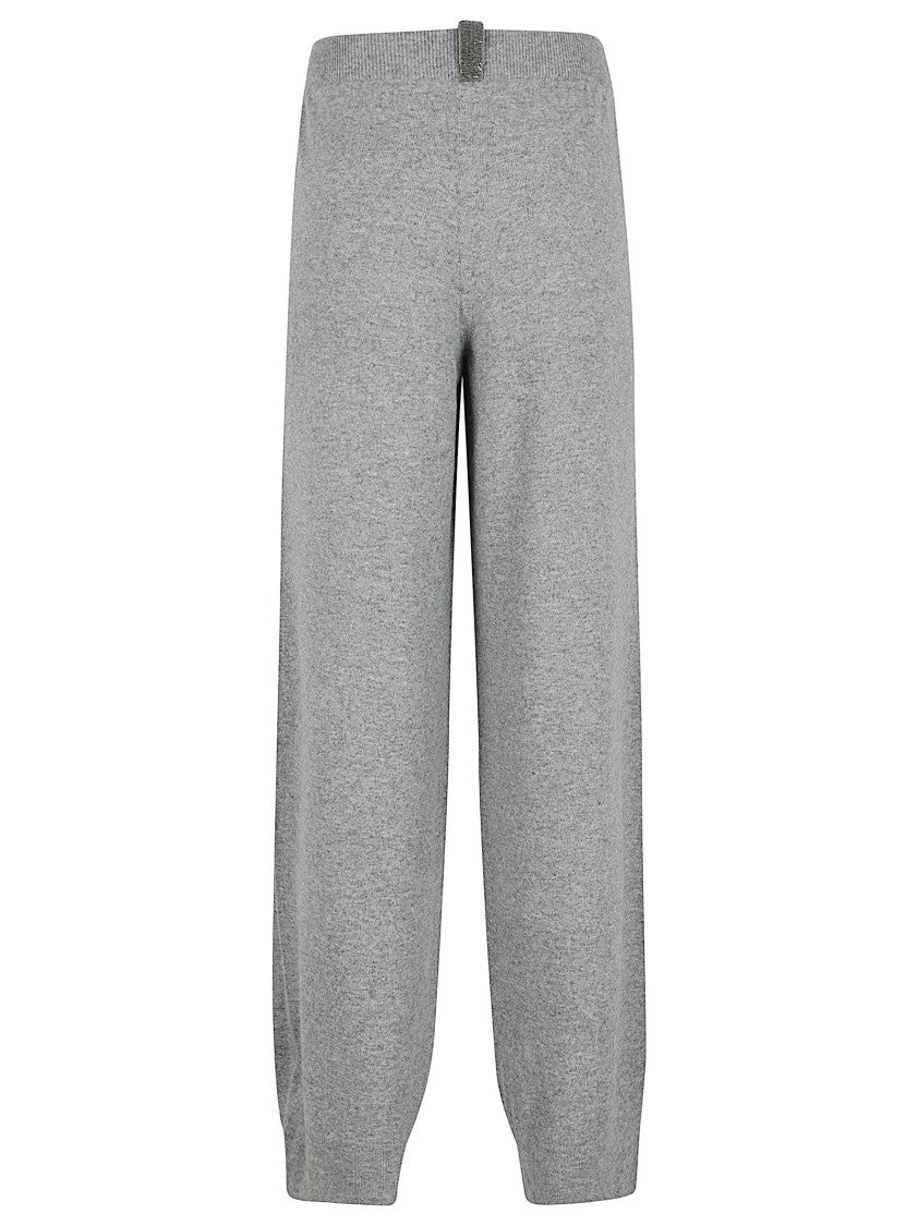 Fabiana Filippi High-Rise Cashmere Wide-Leg Trousers With Central Seam Detail