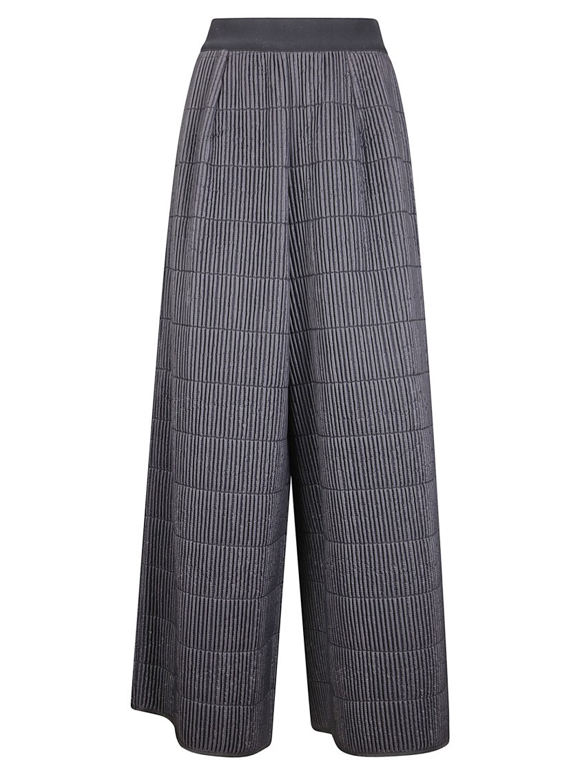 Maria Calderara Wide-Leg Trousers With Textured Grid Pattern