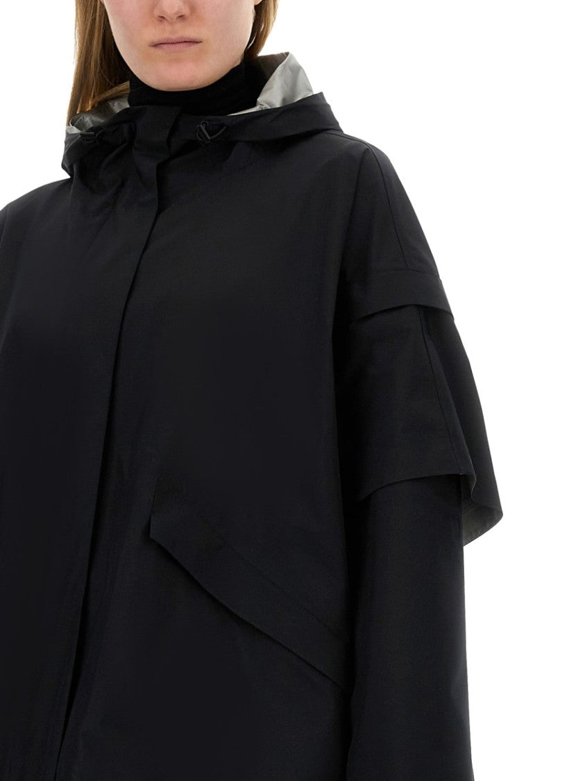 Herno Black Hooded Cape