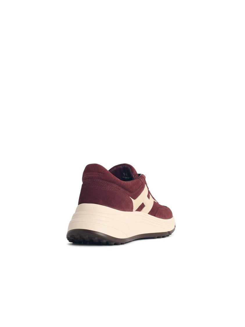 Hogan 'Hi-Fi' Burgundy Suede Sneakers