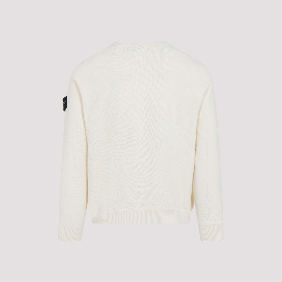 Stone Island Ivory White Cotton Crew Neck